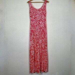 Zen-Knits Size Small Hot Pink Stretch Patterned Maxi Dress